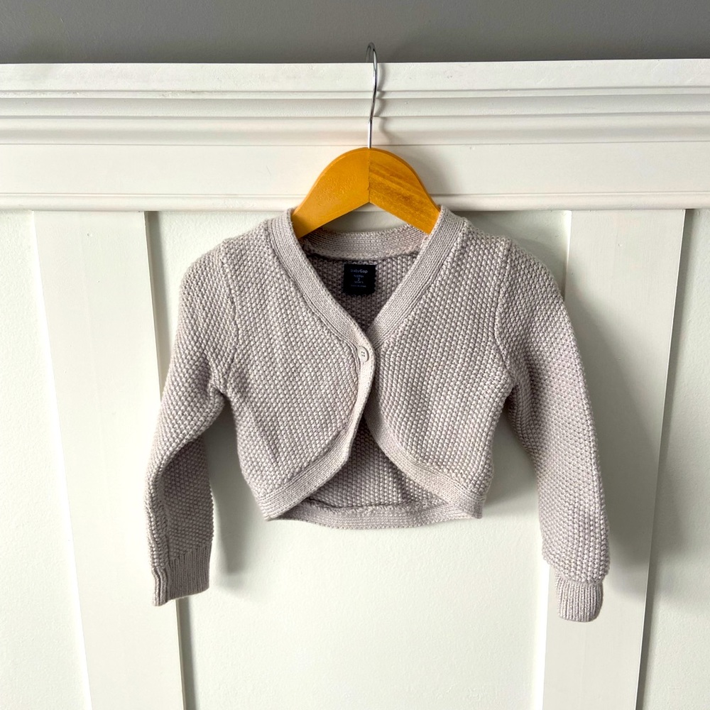 Gap Knit Crop Sweater Grey Silver